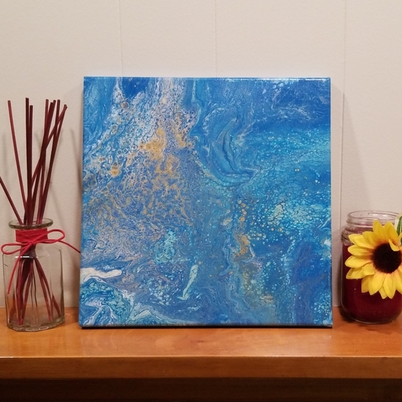 12"x12" Handmade Paint Pour - Picture 1 of 6